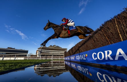 Three Card Brag, ridden by Jordan Gainford, in the Intermediate Handicap Chase at Newbury last Novermber.