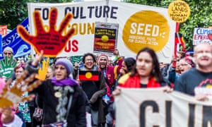 Protesters in favour of action on climate change in Melbourne