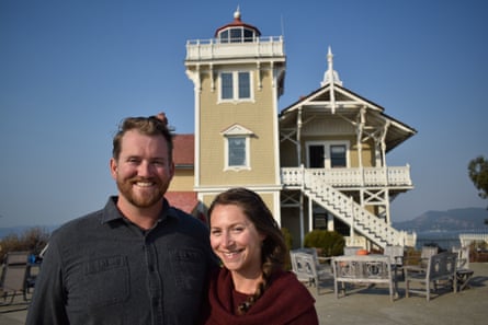 Tiffany Danse and Tyler Waterson, keepers of the East Brother Light Station Bed &amp; Breakfast, California, USA