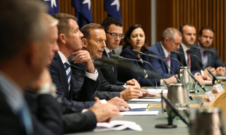 Tony Abbott at a Coag meeting in April. 