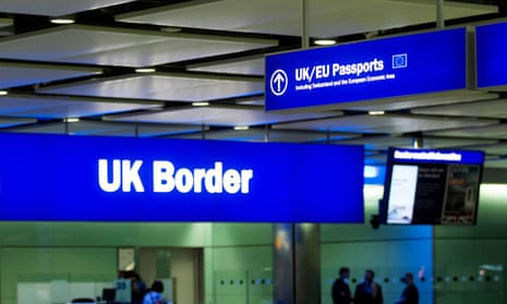The UK border control at Heathrow
