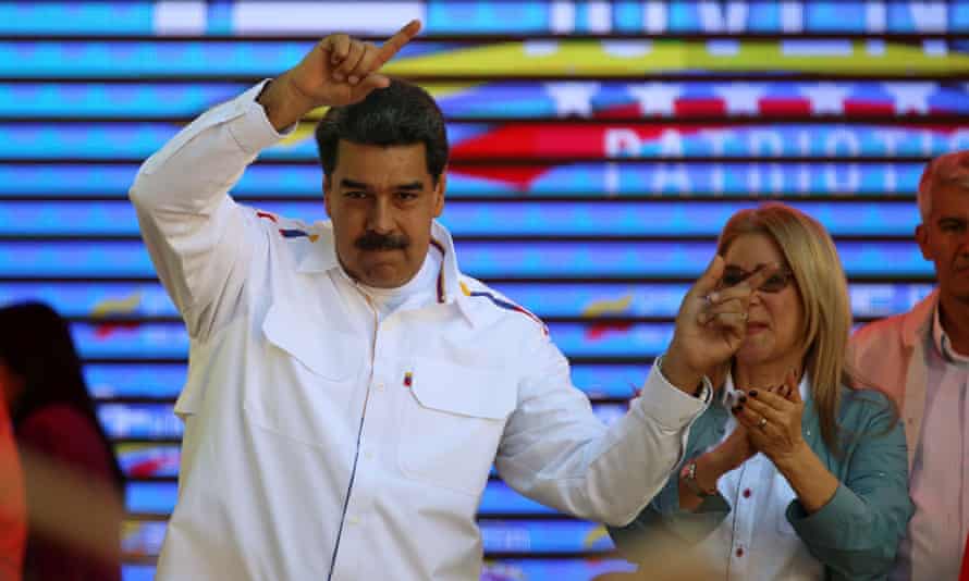 Nicolas Maduro at a rally on Tuesday.