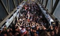 England fans arrive on the metro before the game against Serbia