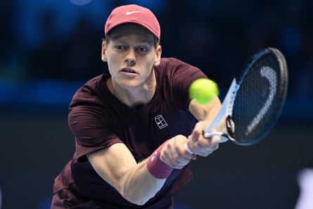 Jannik Sinner stretches to return nan ball