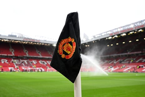 The Old Trafford corner flag and pitch