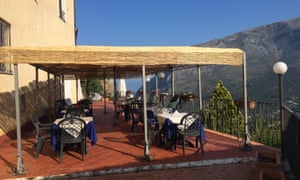 The breakfast terrace at Hotel Capo Casale