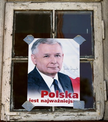 A poster of Jarosław Kaczyński