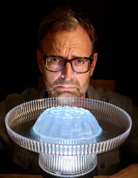 Tim with a jelly that has an eerie blue glow