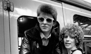 David Bowie with his then wife, Angie.