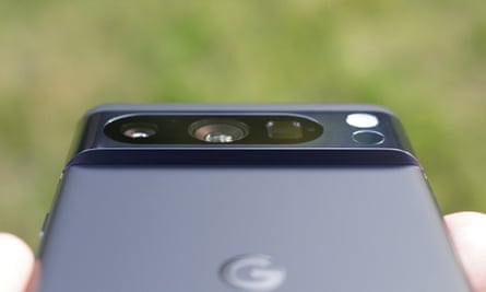 The back of the Pixel 8 Pro showing the camera bar.