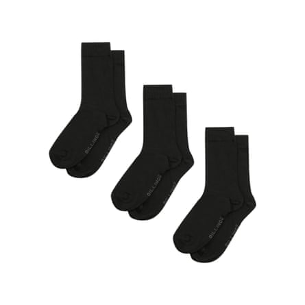 Three pairs of black socks
