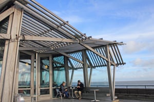 The end of the pier cafe at coastal town of Deal, Kent, England, UK