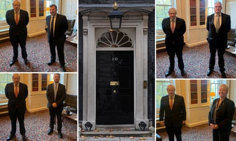 The Tory MPs with Boris Johnson in Downing Street: (clockwise from top left) Andy Carter, Lee Anderson, Lia Nici and Brendan Clarke-Smith.
