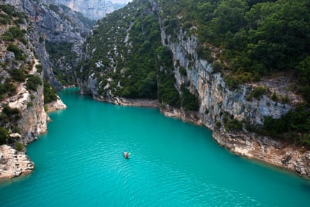 Vast river canyon with striking turquoise-green water