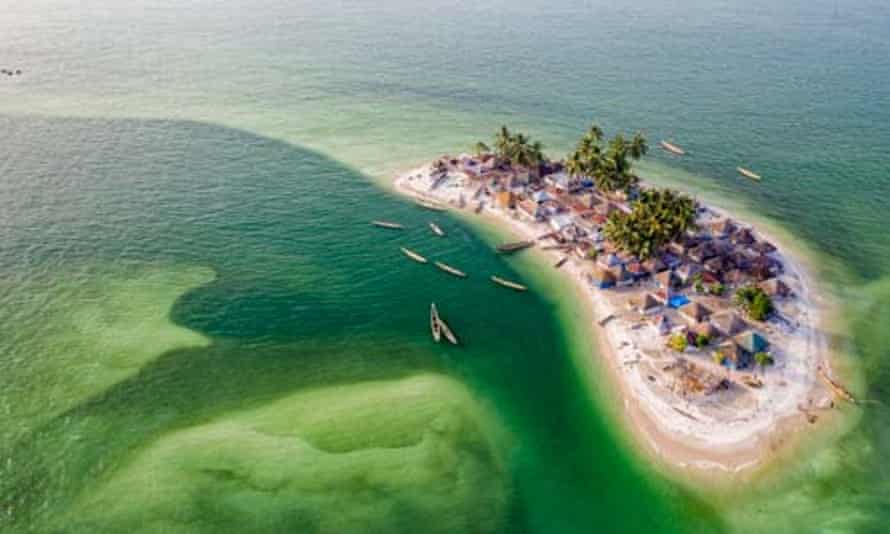 Tiny tear-shaped tropical island
