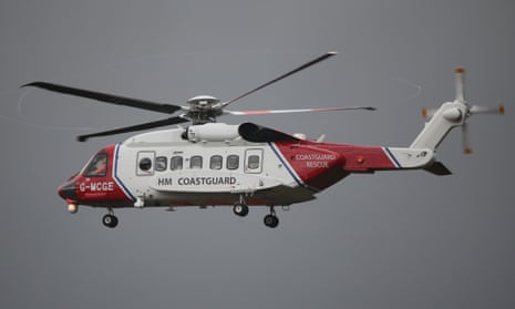 A coastguard helicopter