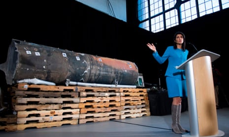 Nikki Haley unveils previously classified information at Joint Base Anacostia in Washington DC on Thursday.