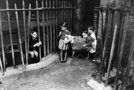 Children in an east London slum in 1954