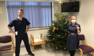 Staff on Christmas Eve at Manor Surgery, Oxford.