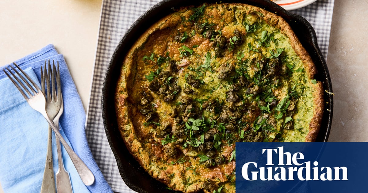 Georgina Hayden's recipe for spinach, trout and caper dutch baby