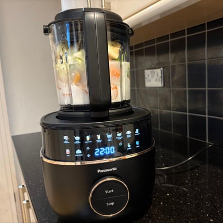 A Panasonic soup maker with ingredients inside