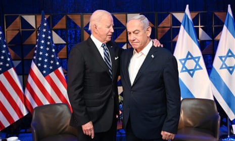 Joe Biden and Benjamin Netanyahu meeting in Tel Aviv.