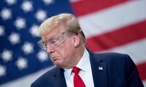 Trump at the mask factory in Phoenix on Tuesday night.