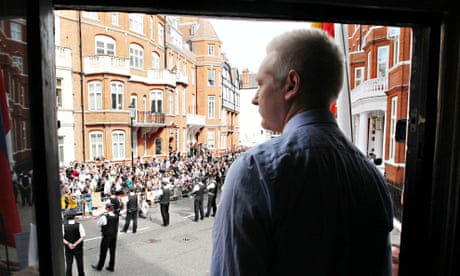 ‘The whole place was basically bugged by the CIA’ … Assange inside Ecuador’s embassy in 2012.