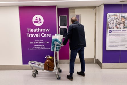 Charles looking for help at Heathrow.
