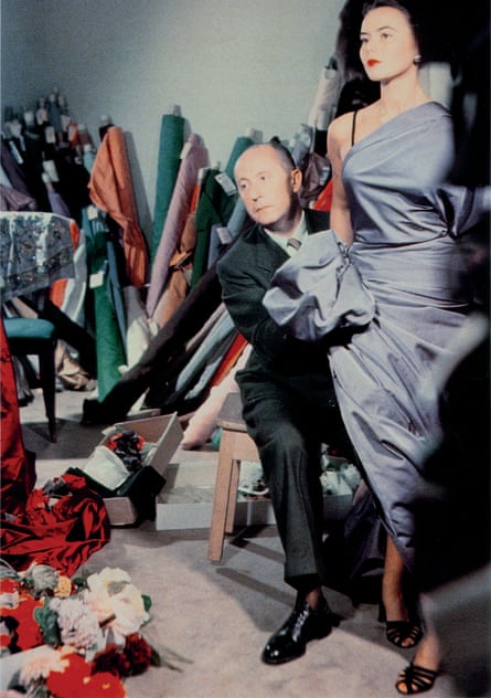 Christian Dior with the model Sylvie, circa 1948.