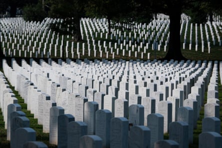Headstones line the rolling hills of Arlington National Cemetery in Arlington, Virginia.