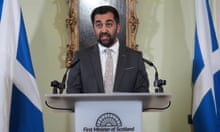 Humza Yousaf speaks during a press conference at Bute House