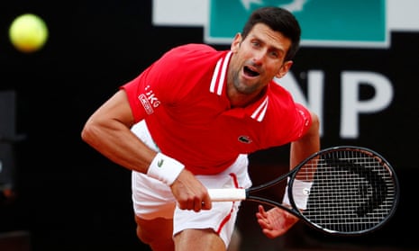 Novak Djokovic in action at the Rome Masters in May 2021
