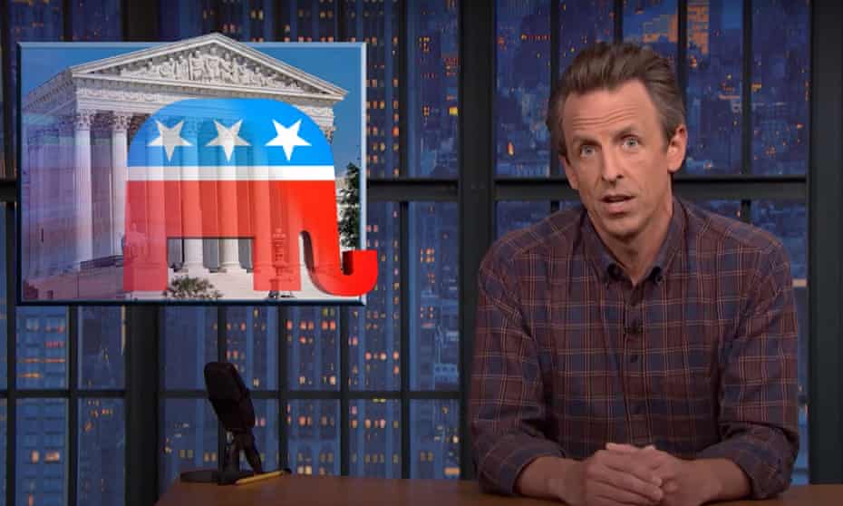 Seth Meyers: ‘Susan Collins called the cops because someone wrote with chalk on the sidewalk outside her house. And the note wasn’t even threatening! It said please!’ 