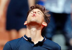 Thiem celebrates.