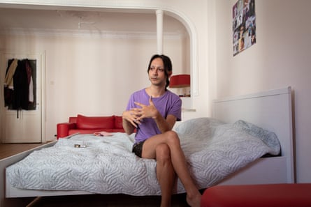 Ceytengri, an Istanbul drag artist, relaxes at home in the transgender enclave of Kurtuluş