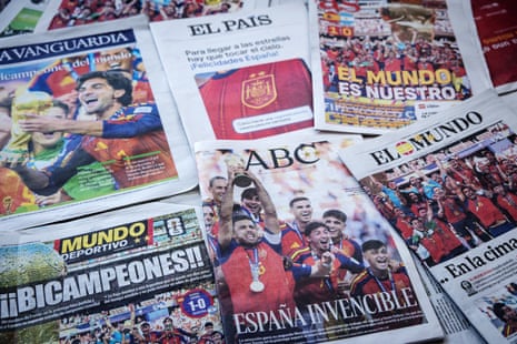 As primeiras páginas dos jornais espanhóis.