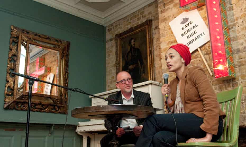 Author Zadie Smith speaks at Kensal Rise library, north London, before it closed in 2011.