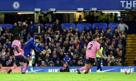 Chelsea's Joao Felix scores their first goal.