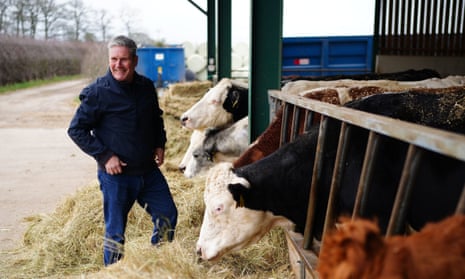 Keir Starmer during a visit to a farm in Solihull, West Midlands, before speaking at the National Farmers' Union conference.