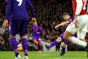 James Milner fires the ball home.