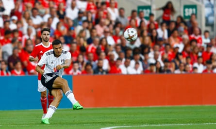 Summer signing João Palhinha in action during the pre-season friendly against Benfica.