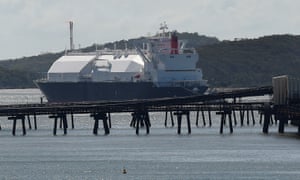 An LNG tanker in Gladstone, Queensland