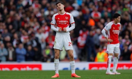 Kai Havertz looks shocked by Arsenal’s defeat
