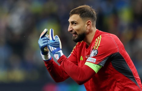 Ukraine v Italy: Euro 2024 qualifying – live | Euro 2024 qualifying 2 Italy's Gianluigi Donnarumma gestures.