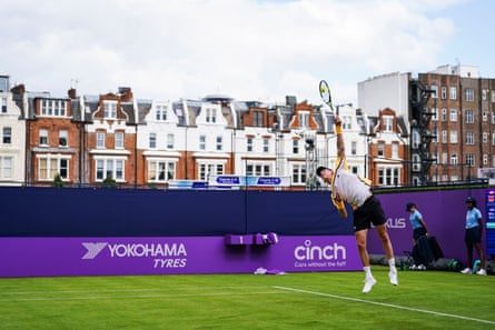 Henry Searle in action against Rinky Hijikata at Queen's.