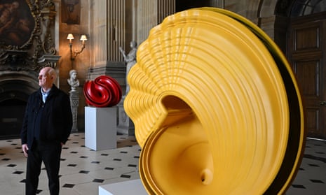 Sculptor Tony Cragg poses with some of his works installed at Castle Howard, near Malton.