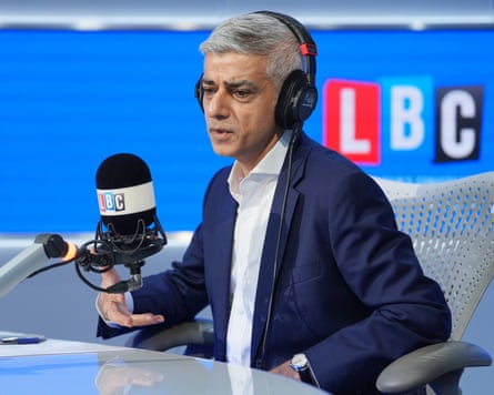 Sadiq Khan in an LBC studio