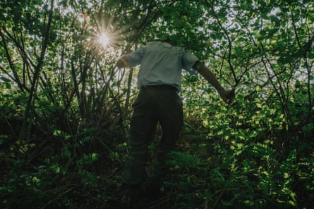 Serhiy Kraskov in a grove near the banks of the Desna.