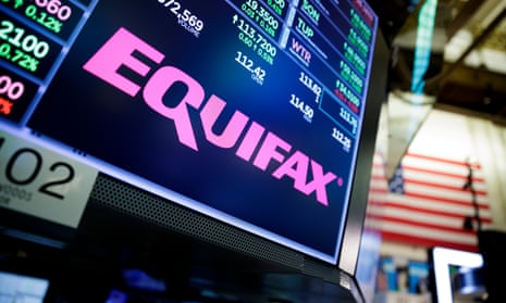The Equifax logo on the floor of the New York Stock Exchange.